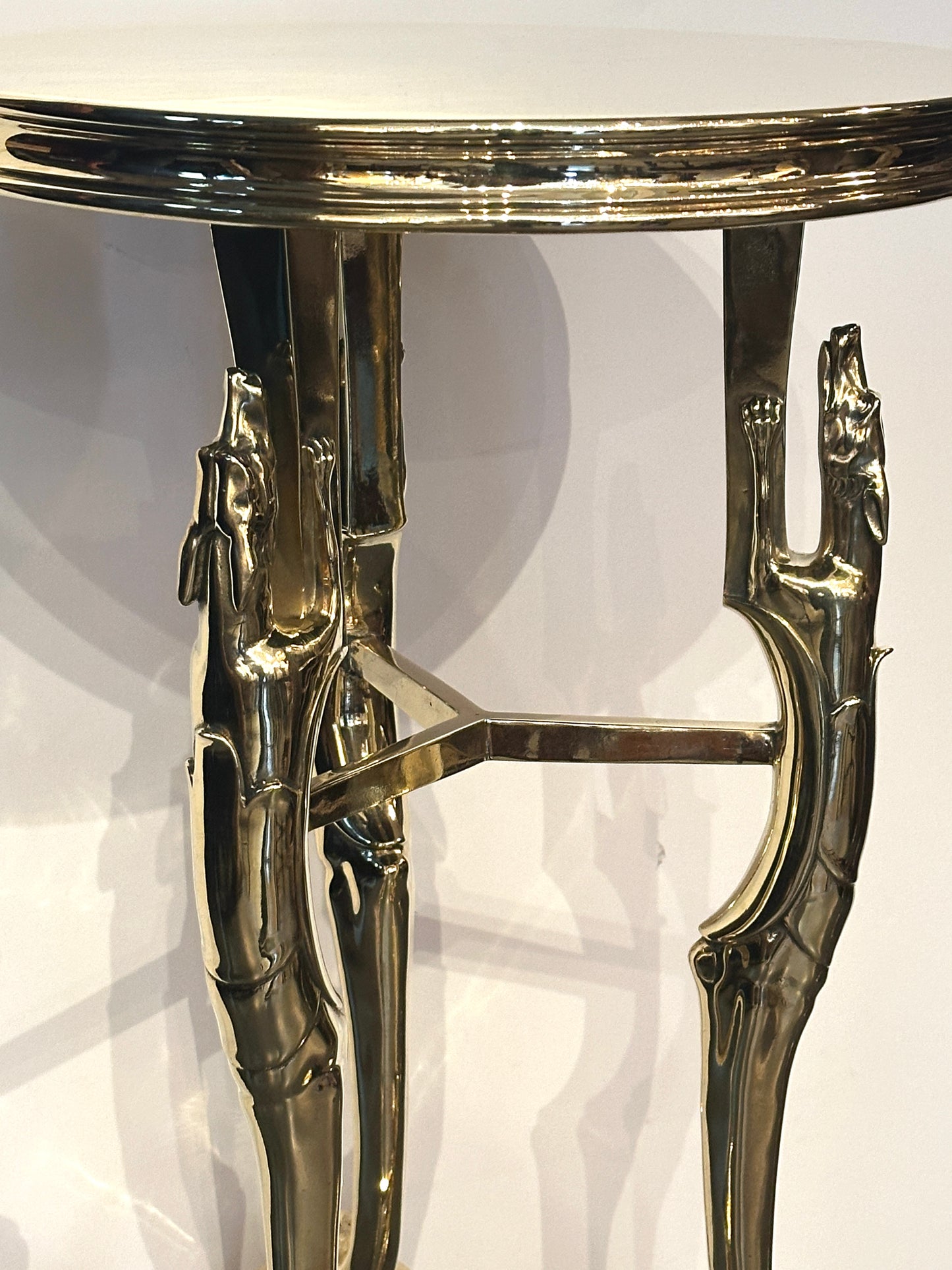 Solid Polished Bronze Athenian-Form Side Table. 20th Century