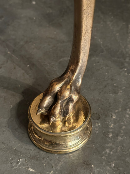 Polished Solid Bronze Greek Inspired Side Table-20th Century