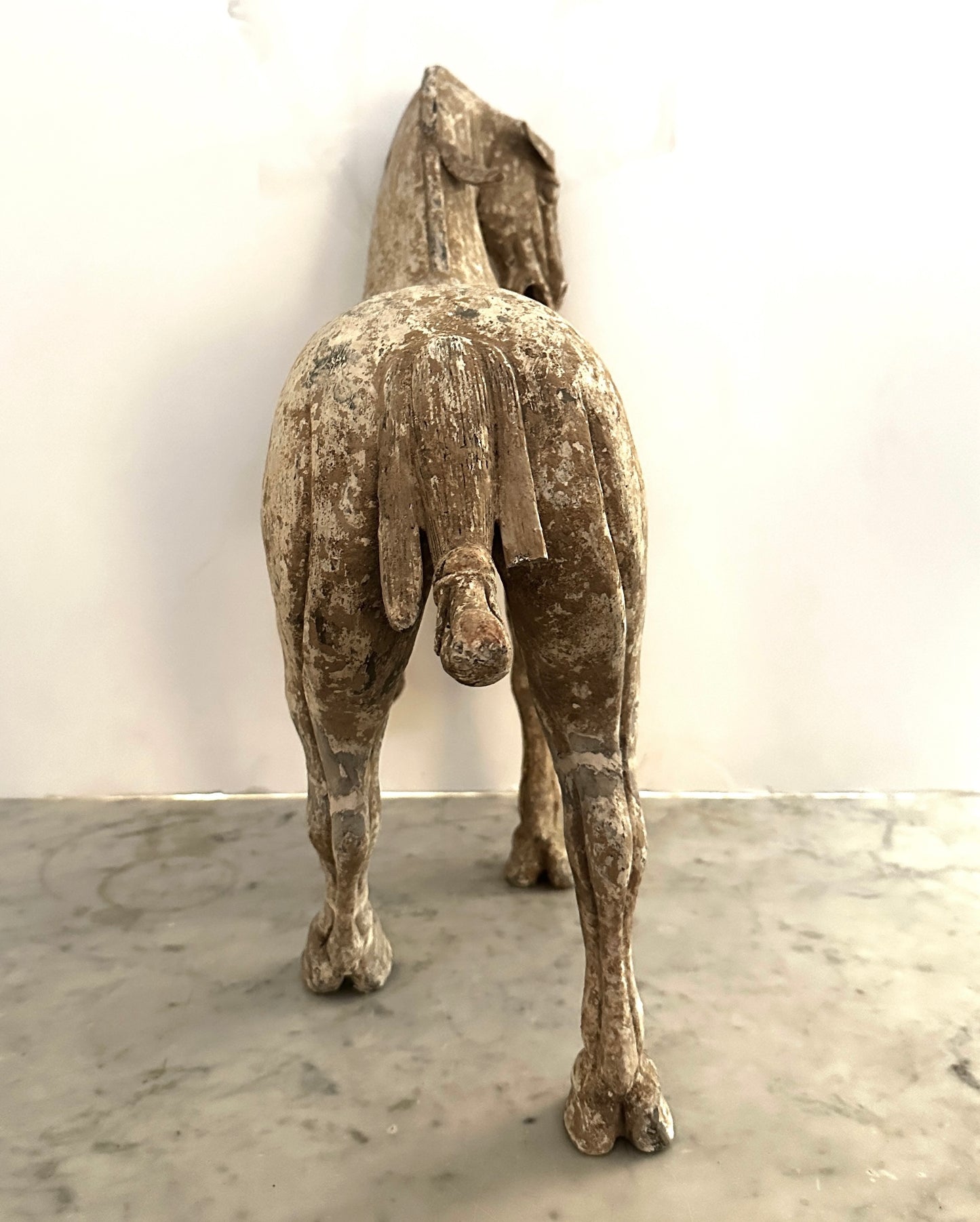 Pair Chinese Pottery Prancing Horse- Tang Period or Possibly Later