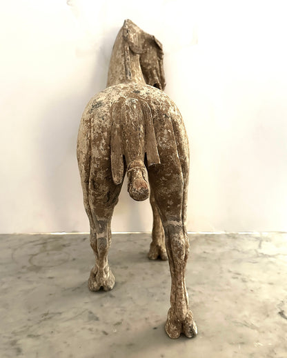 Pair Chinese Pottery Prancing Horse- Tang Period or Possibly Later