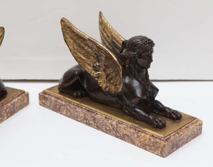 19th c. Bronze Sphinx Sculptures