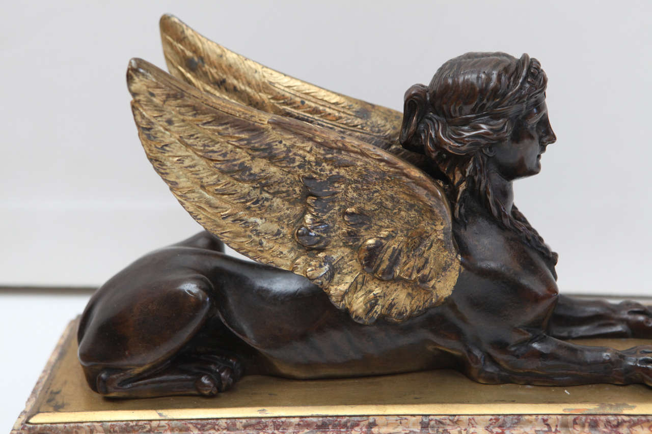 19th c. Bronze Sphinx Sculptures