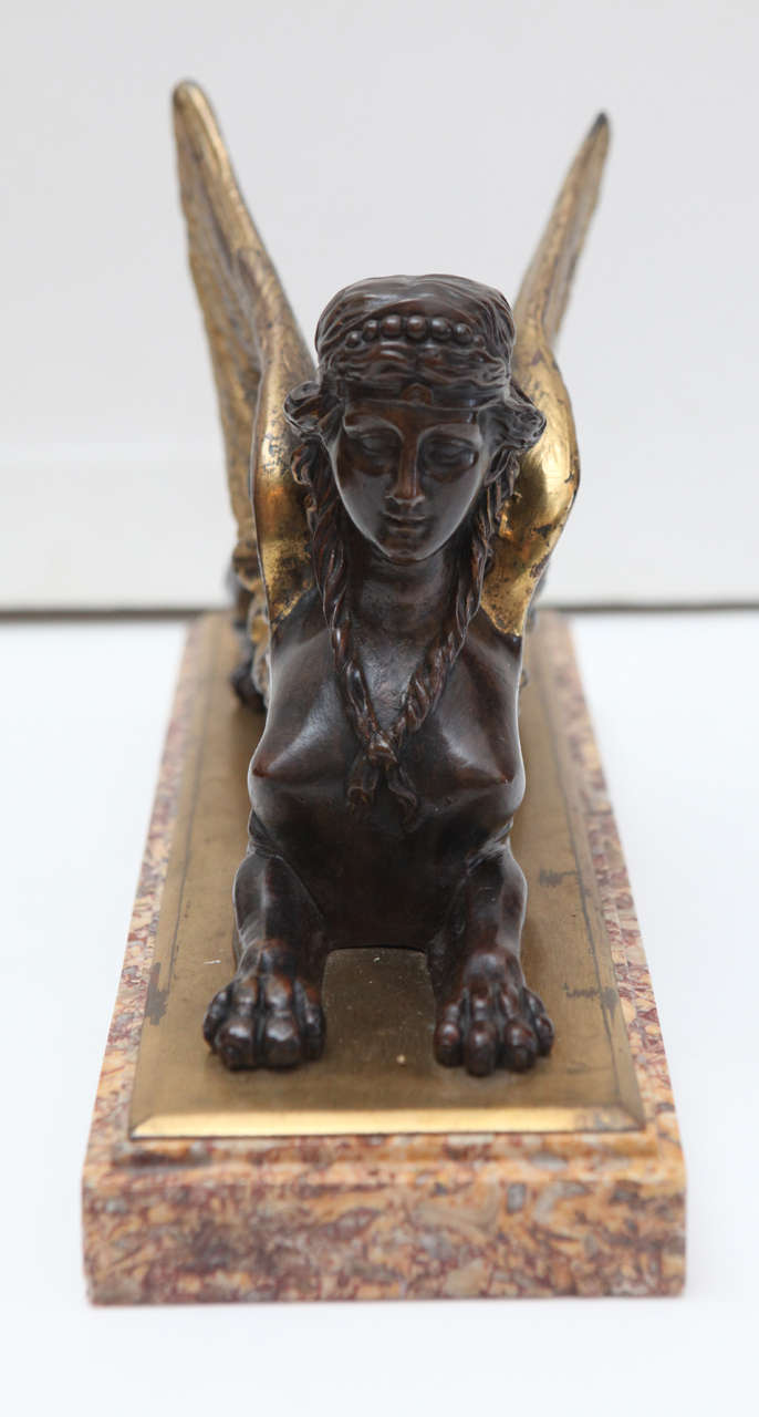 19th c. Bronze Sphinx Sculptures