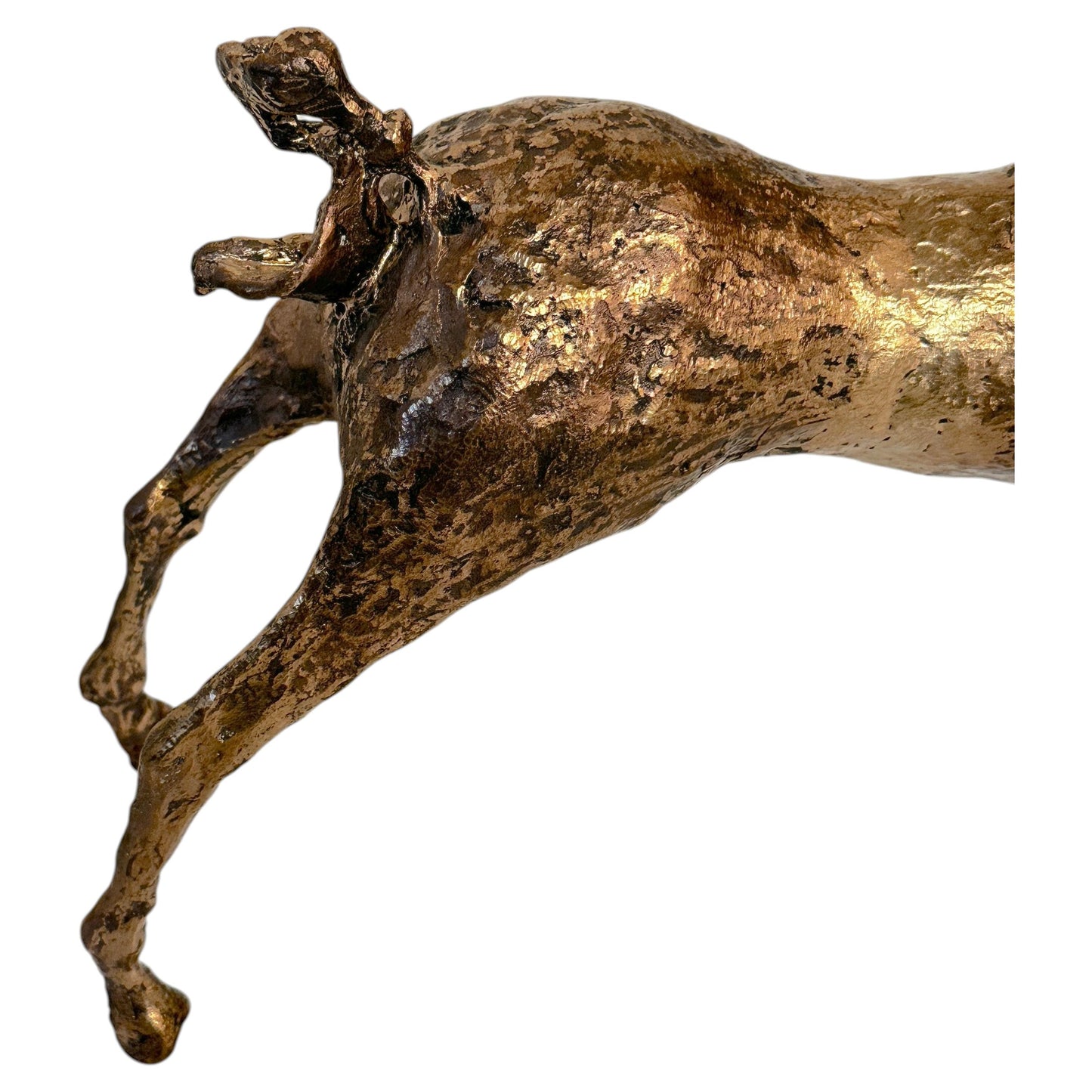 Hand-Cast Gilded Bronze Modern Horse Sculpture by Italian Artist Primo Conti