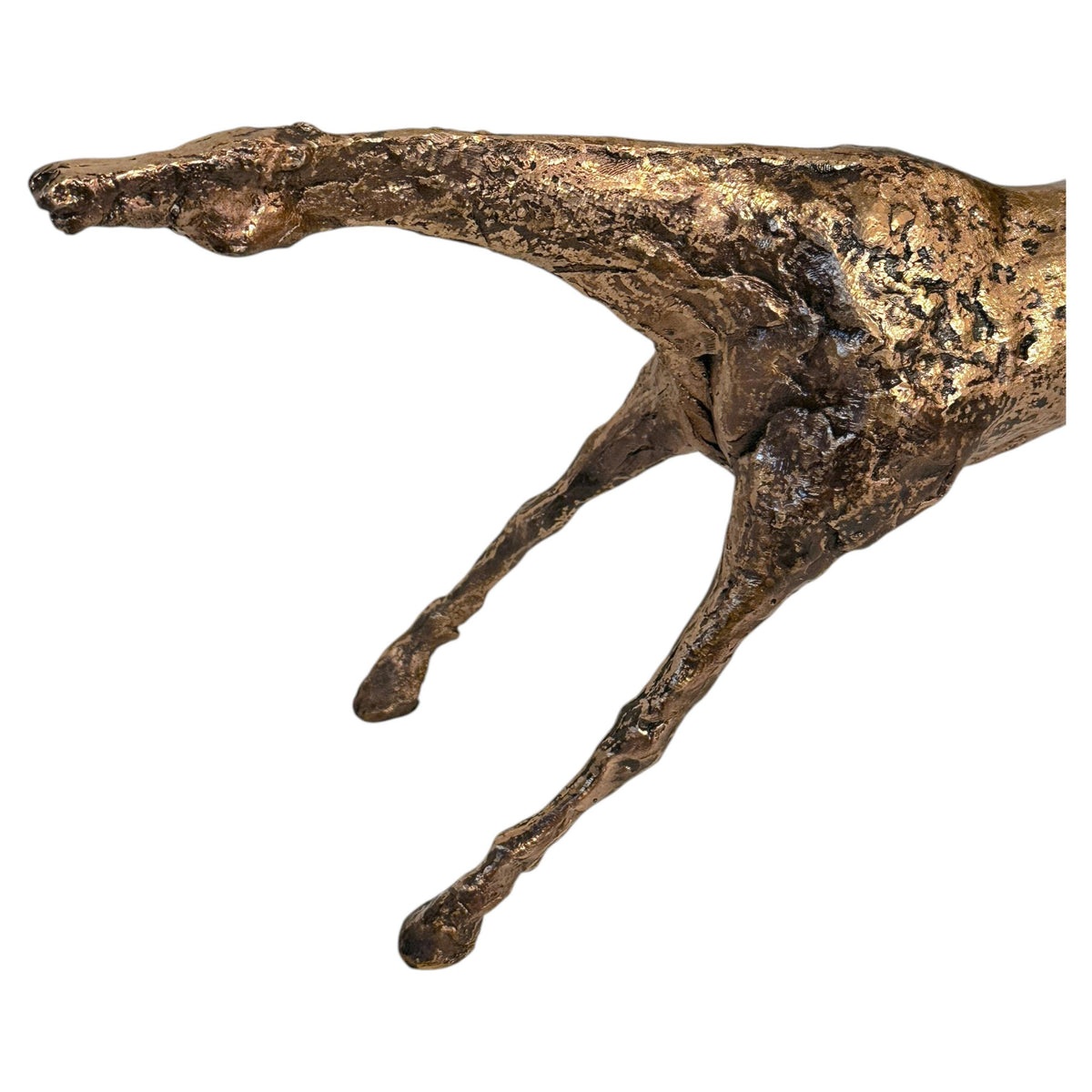 Hand-Cast Gilded Bronze Modern Horse Sculpture by Italian Artist Primo Conti