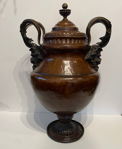 Copper Covered Urn with Bronze Mounts