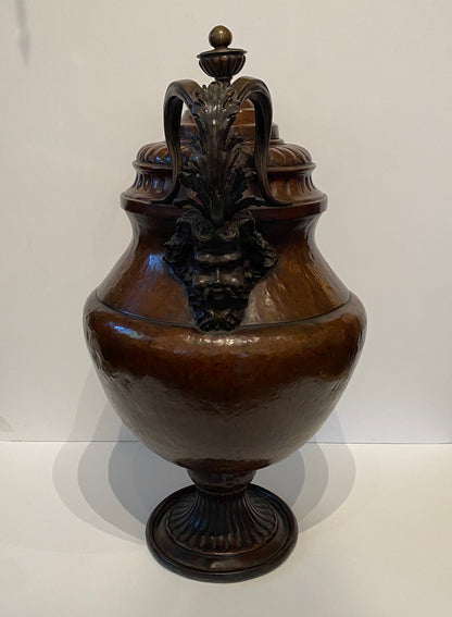 Copper Covered Urn with Bronze Mounts