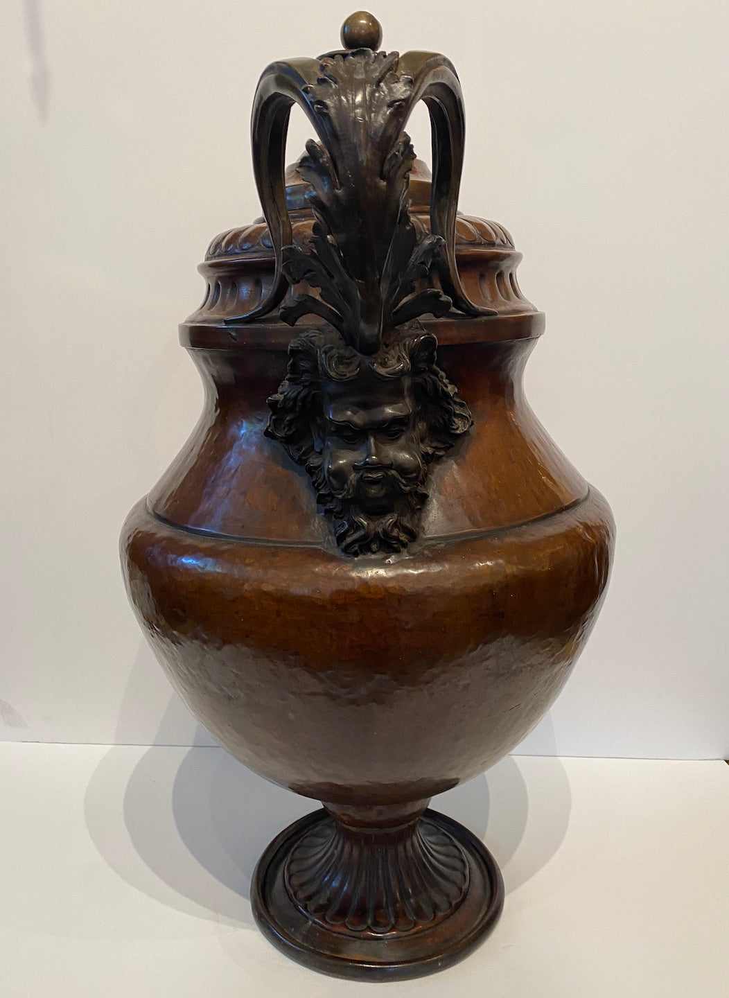 Copper Covered Urn with Bronze Mounts