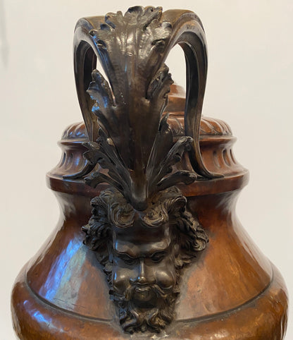 Copper Covered Urn with Bronze Mounts