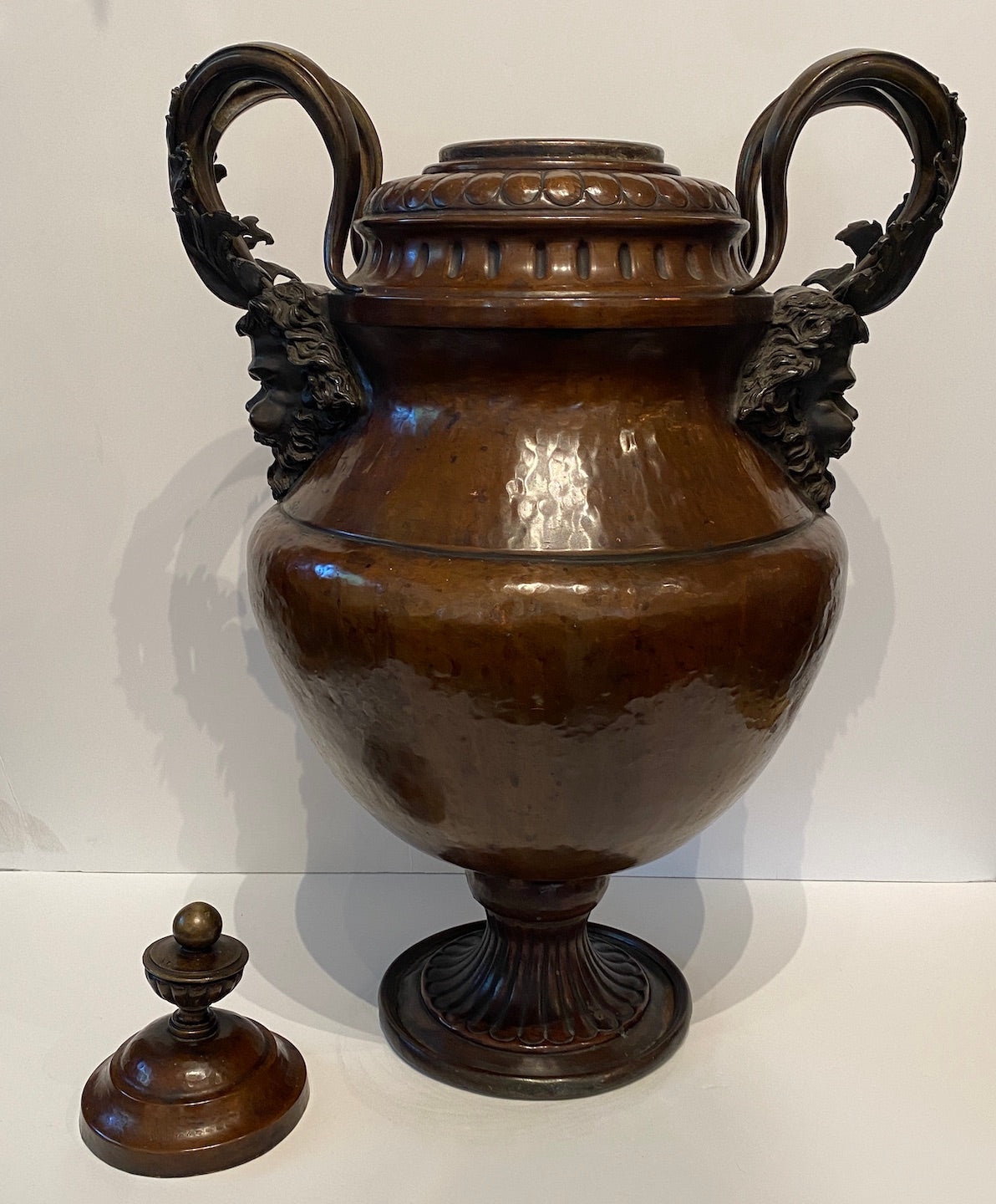 Copper Covered Urn with Bronze Mounts