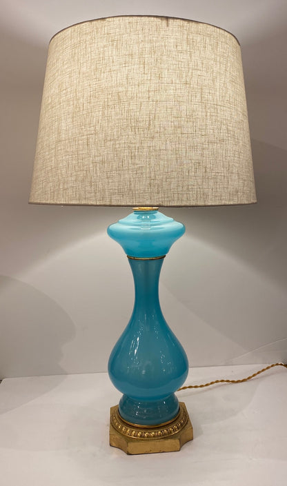 French Opaline Lamp