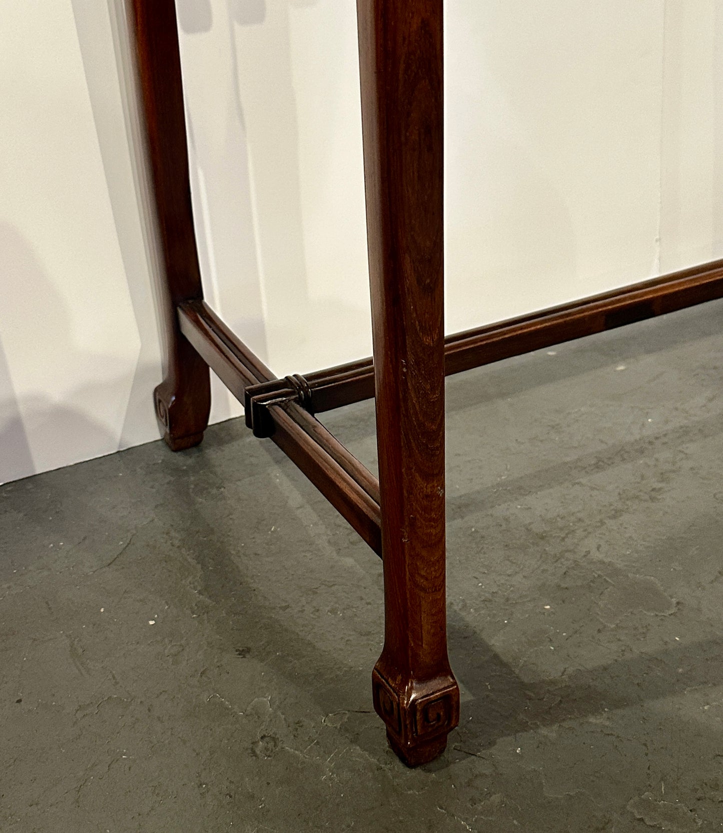 19th Century Chinese Hardwood Console Table with Marble Insets