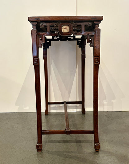 19th Century Chinese Hardwood Console Table with Marble Insets