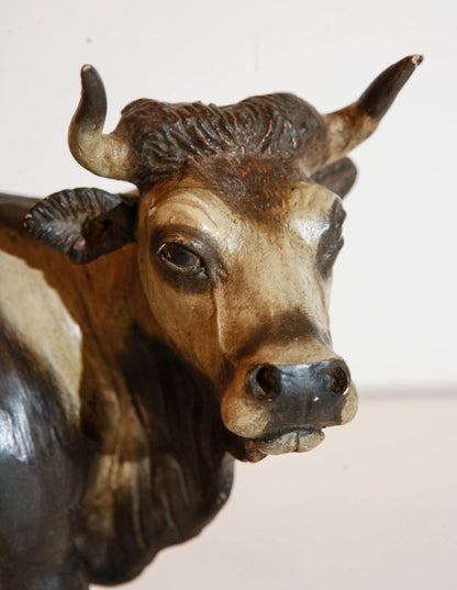 Hand-Painted, 19th Century Bull Figurine