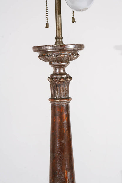 Italian, Silver Gilt Candlestick Lamps