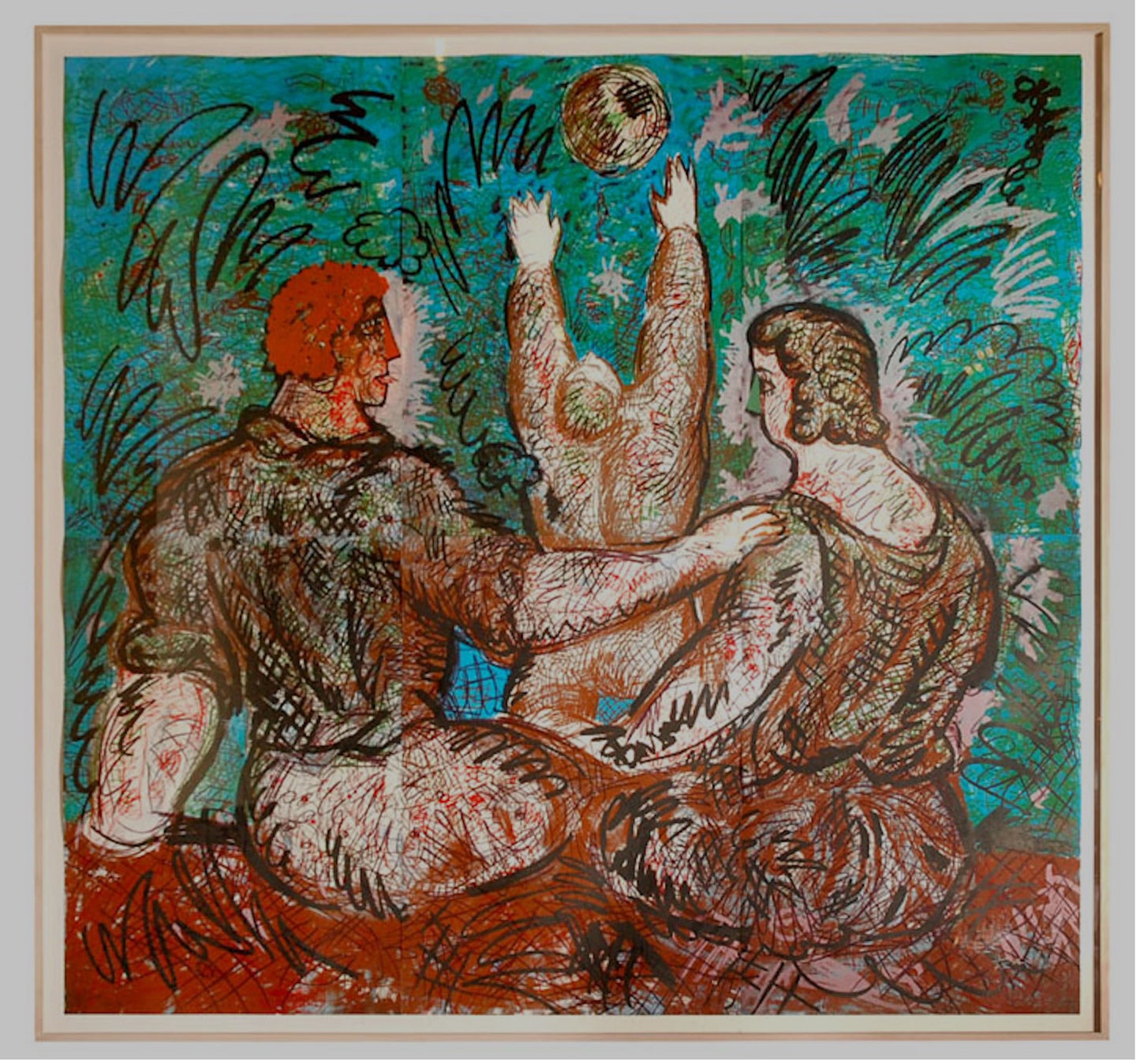 Large 6 Panel Lithograph by Listed Artist Sandro Chia