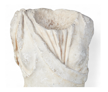Ancient Carved Roman Goddess Diana Marble Torso Sculpture