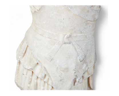 Ancient Carved Roman Goddess Diana Marble Torso Sculpture