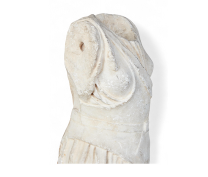 Ancient Carved Roman Goddess Diana Marble Torso Sculpture