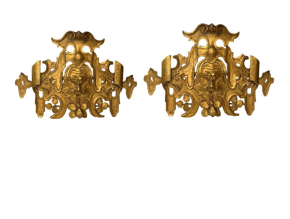 Pair of Roman Gilded Wood Wall Placques