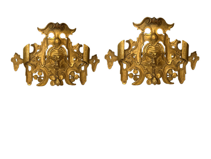 Pair of Roman Gilded Wood Wall Placques