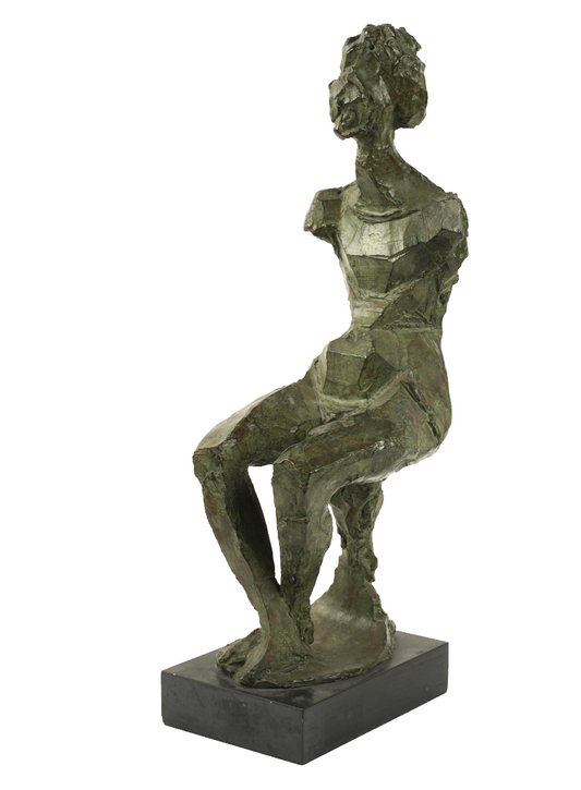 Bronze Seated Figure Sculpture by William Chattaway, 1968