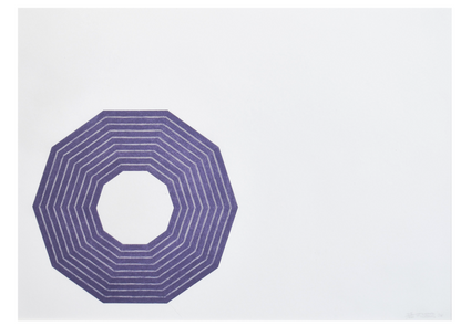 Set of 3 Lithographs from the Purple Series 1972 Signed Frank Stella