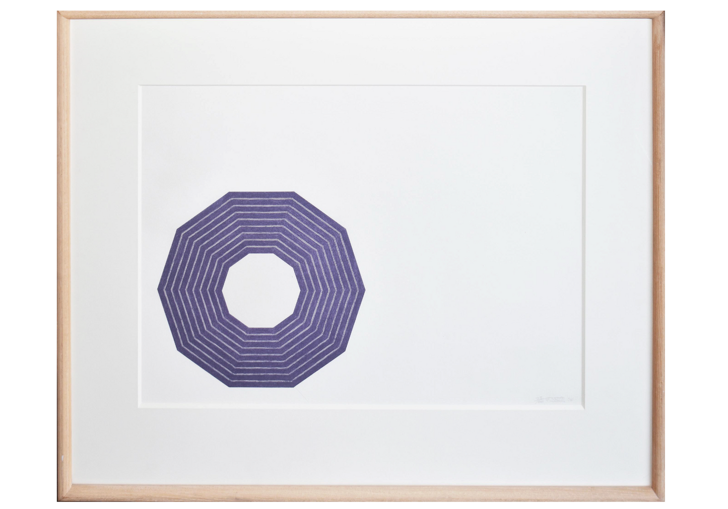 Set of 3 Lithographs from the Purple Series 1972 Signed Frank Stella