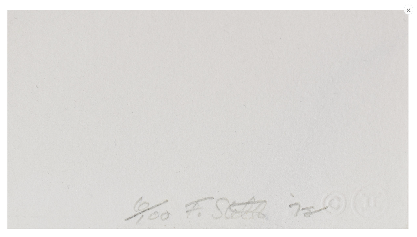 Set of 3 Lithographs from the Purple Series 1972 Signed Frank Stella