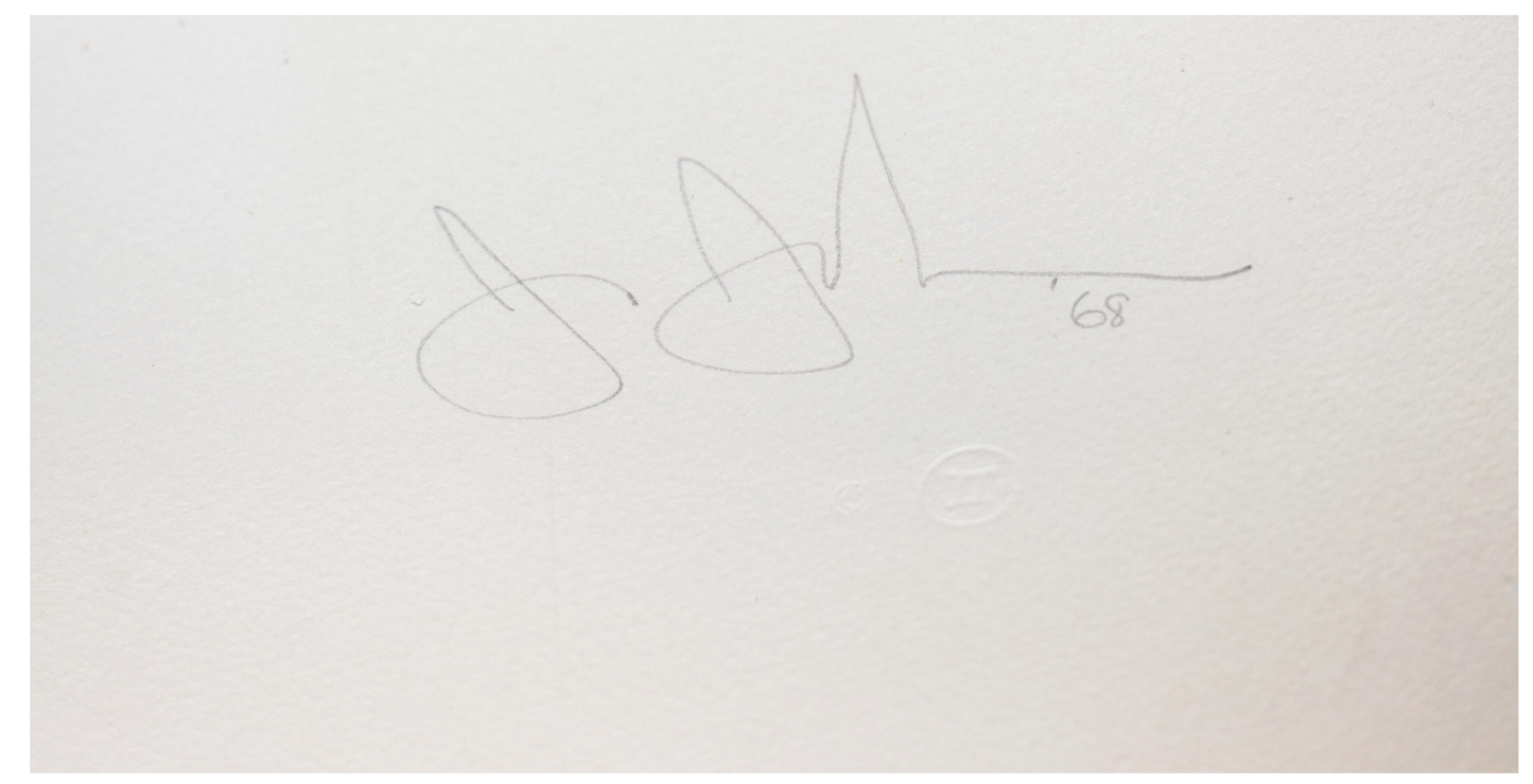 "Figure 2" from the “Black Numeral Series”, 1968, Signed Jasper Johns