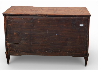 Late 18th Century Italian Walnut Marquetry and Parquetry 2 Drawer Commode