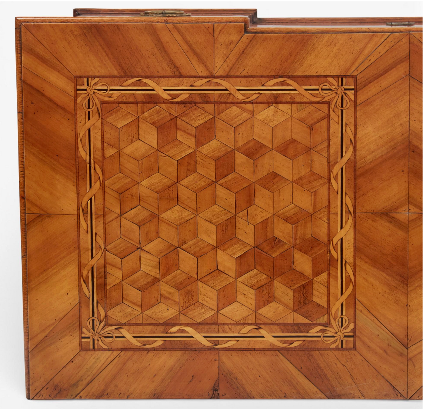 Late 18th Century Italian Walnut Marquetry and Parquetry 2 Drawer Commode