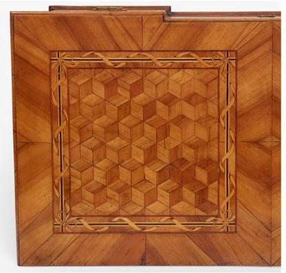 Late 18th Century Italian Walnut Marquetry and Parquetry 2 Drawer Commode