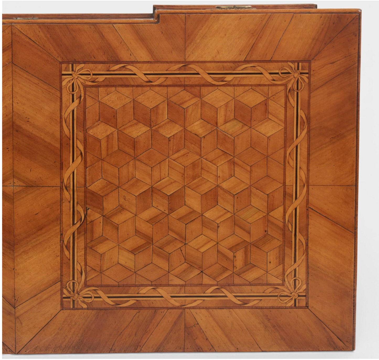 Late 18th Century Italian Walnut Marquetry and Parquetry 2 Drawer Commode