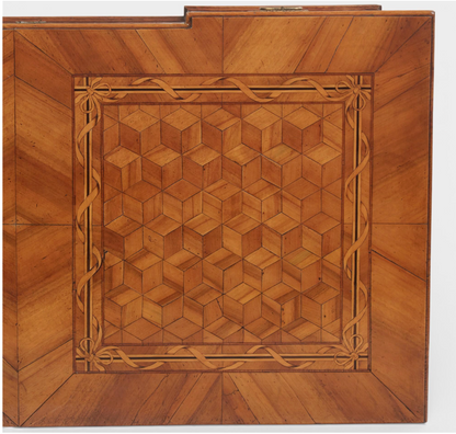 Late 18th Century Italian Walnut Marquetry and Parquetry 2 Drawer Commode