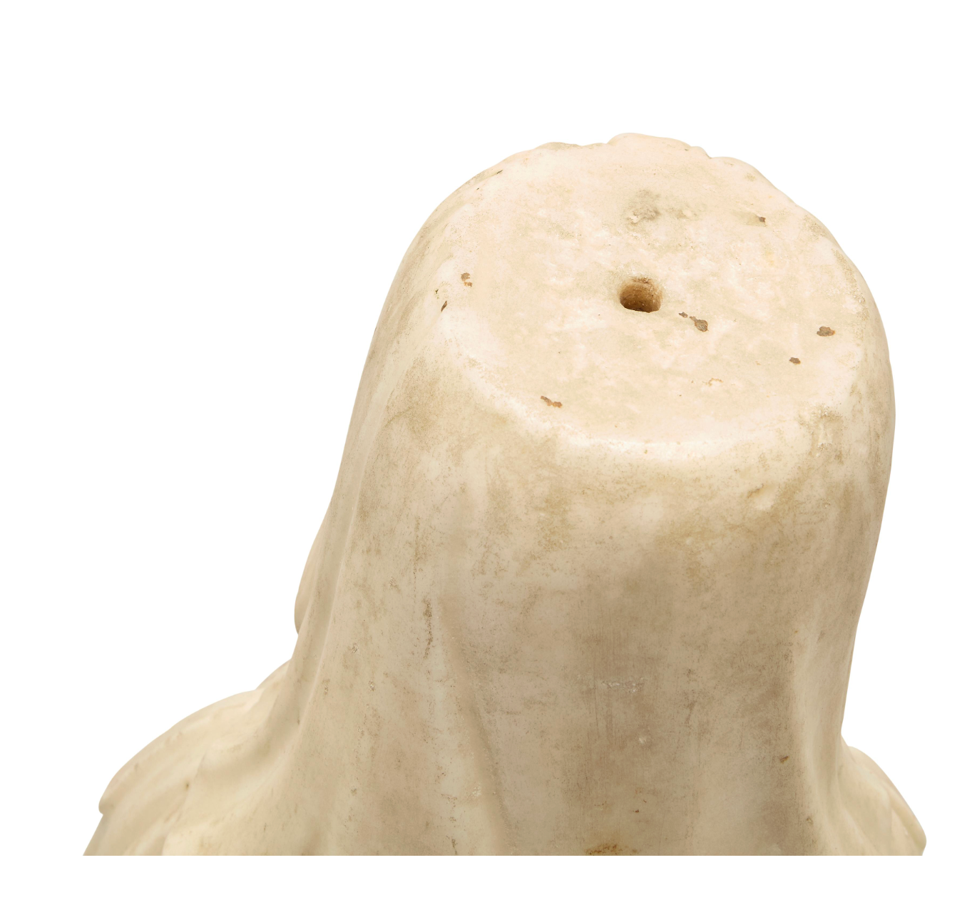 Late 18th/Early 19th Century-Hand-Carved Marble Herm of a Maiden on A Later Marble Plinth