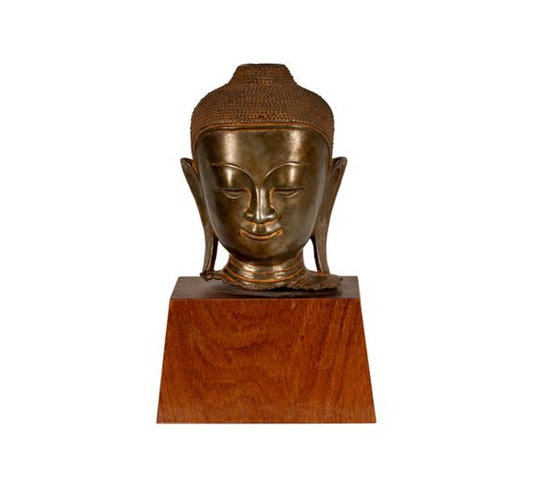 Gilded Terracotta Head of Buddha-20th Century