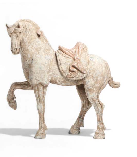 Chinese Pottery Prancing Horse- Tang Period or Possibly Later