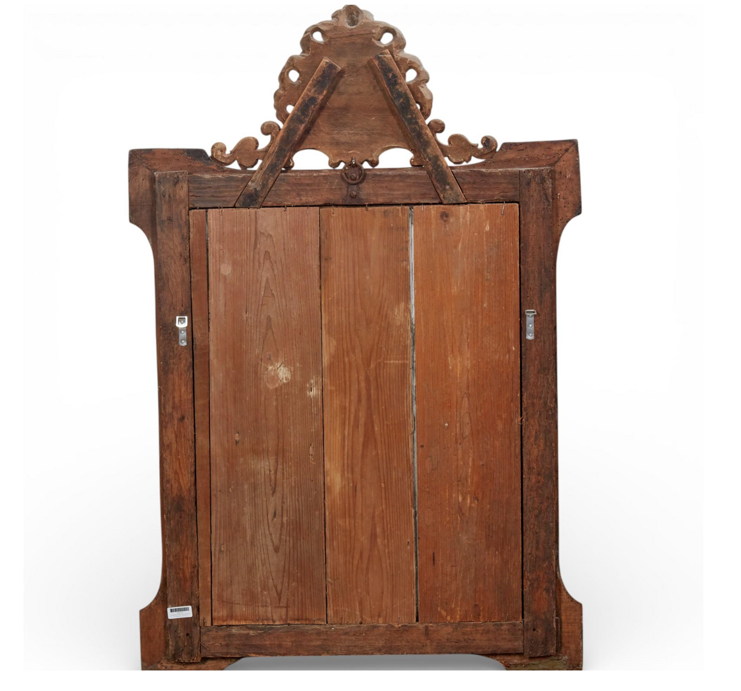 Italian Baroque Parcel Gilt, Paint and Inlaid Shell Decorated Mirror