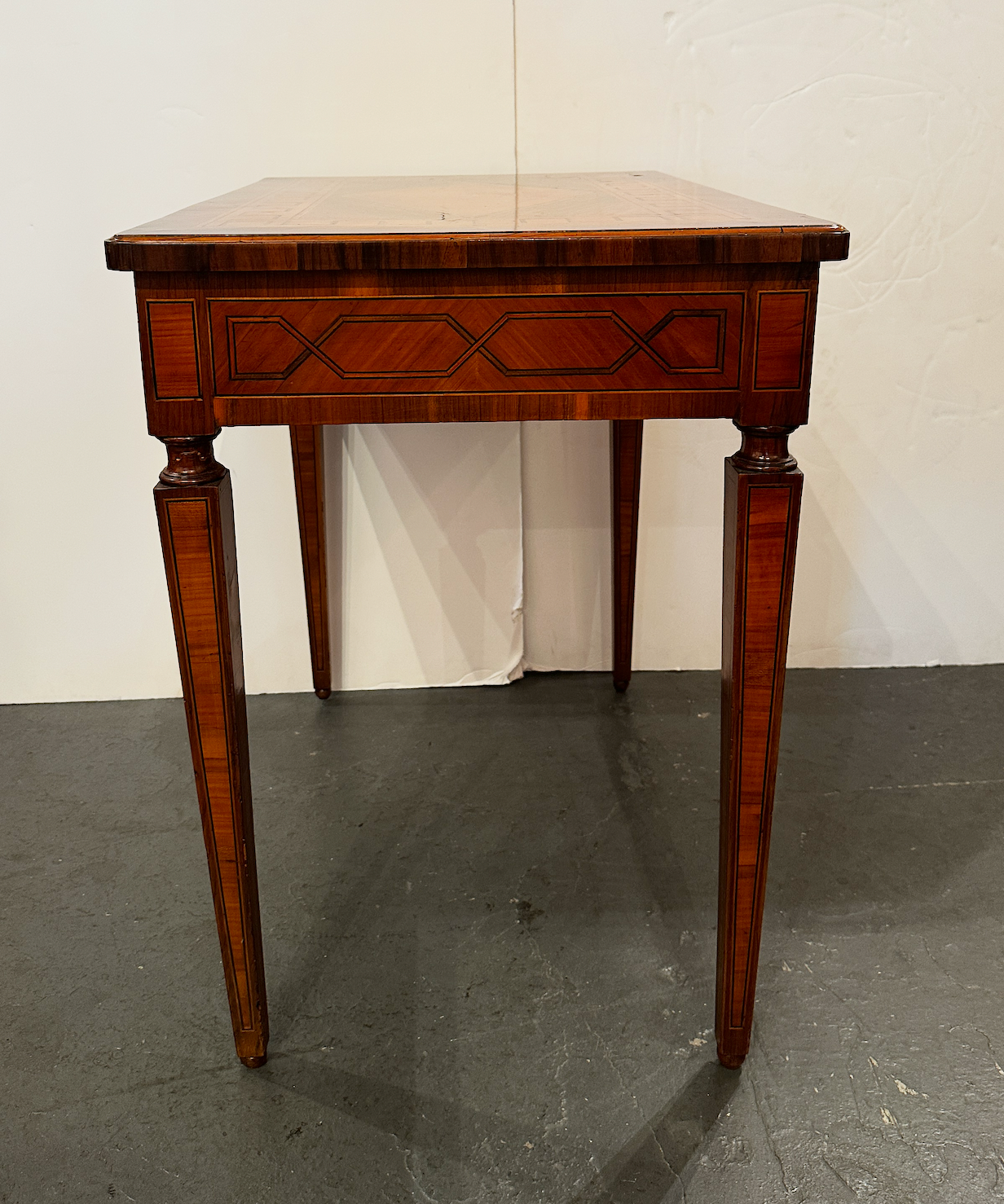 Italian Walnut, Pearwood and Olivewood Writing Desk  Circa 1825