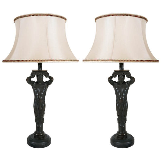 Atlantid-Style Figural Lamps