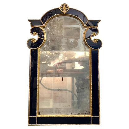 Mid-19th Century Cobalt Glass & Gilted Baltic Wall Mirror –