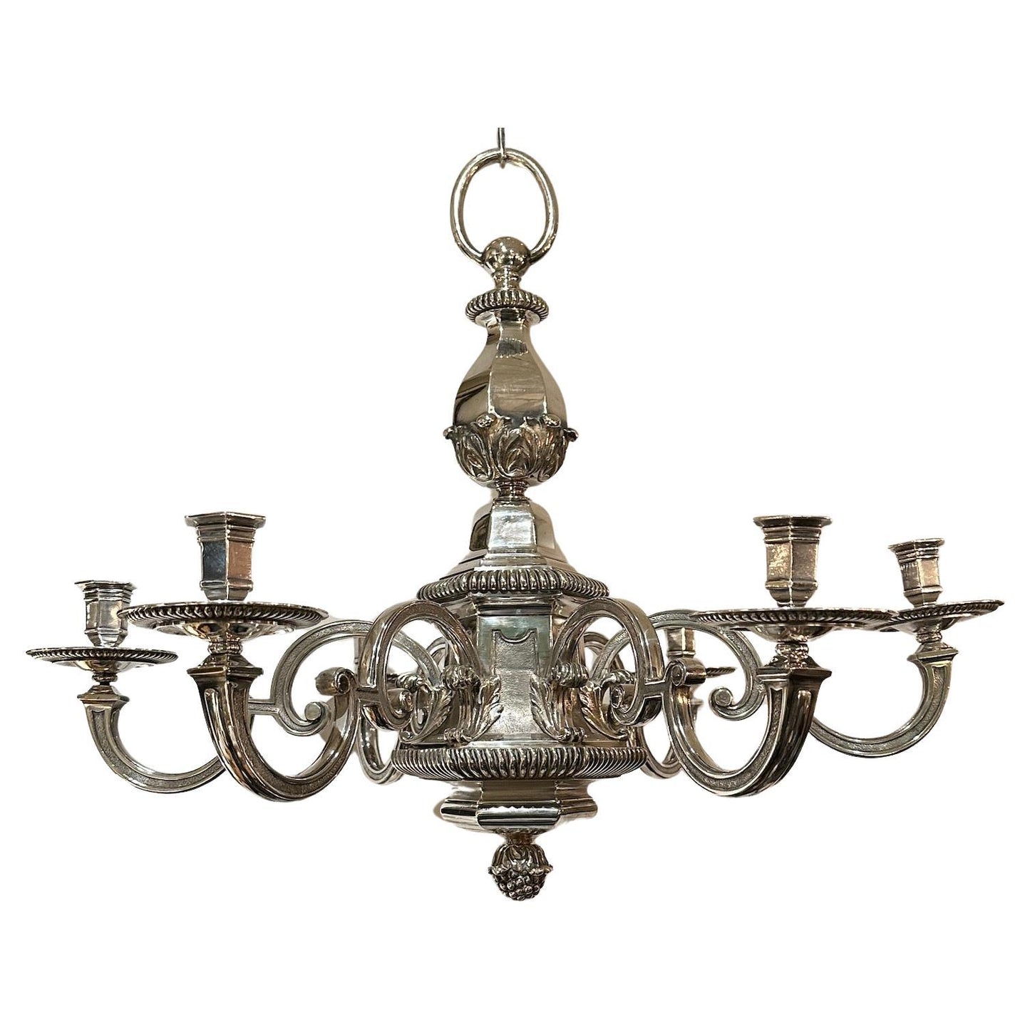 French Silver-Plated Chandelier