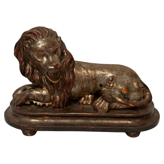 Silver Gilded Reclining Lion