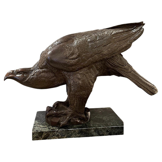 Large, Solid Bronze Eagle Sculpture