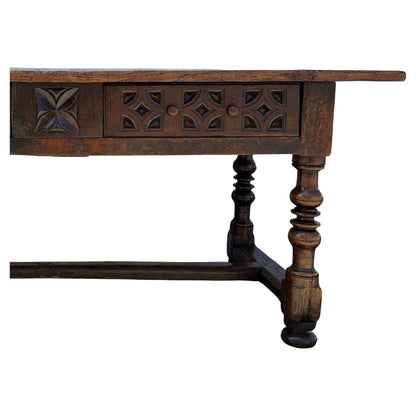 Spanish Baroque Walnut Library Table