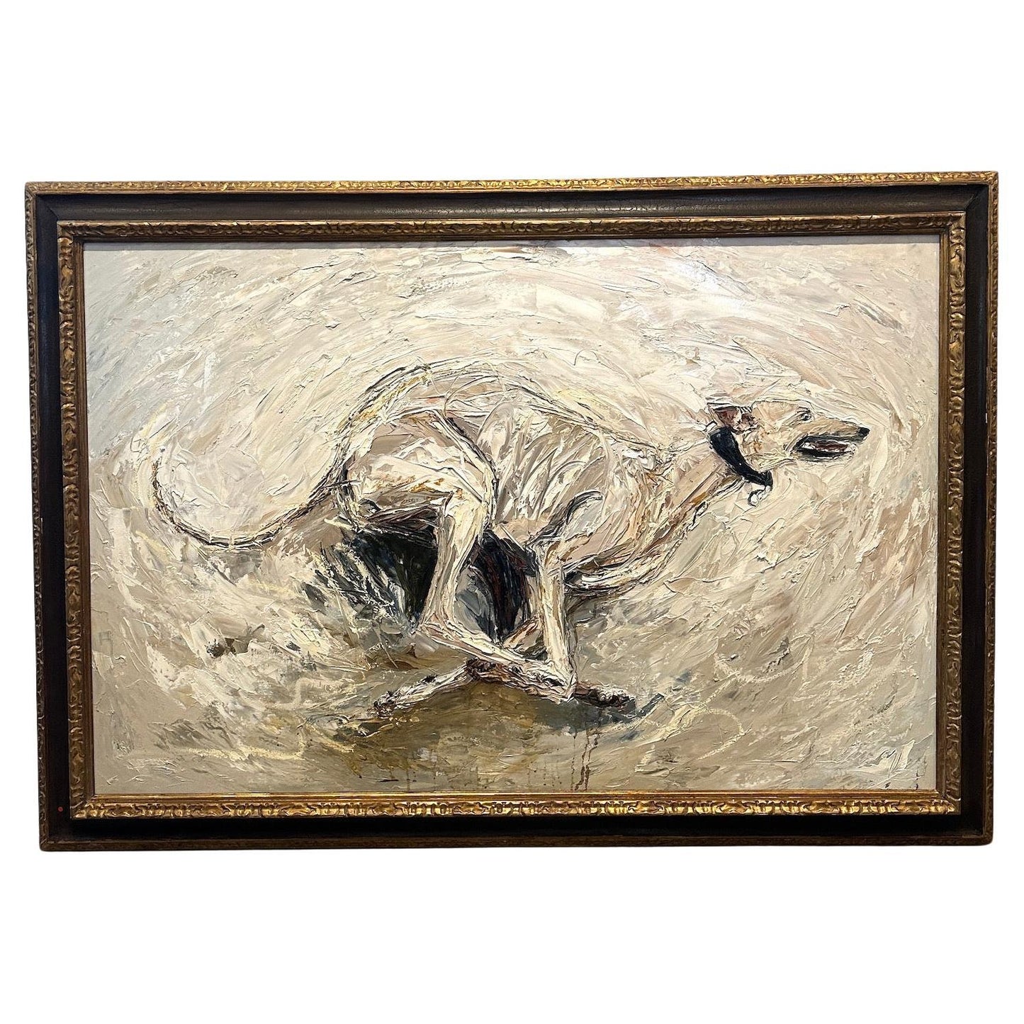 Oil Painting Dog in Motion by Max Leuchars