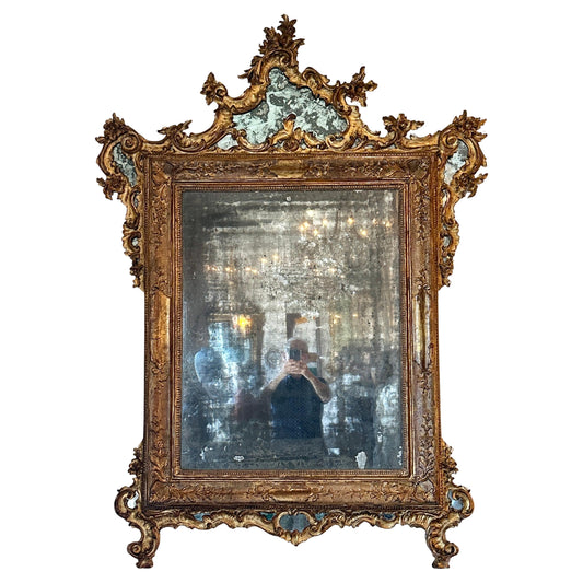 Italian Gilt-wood Cartouche Mirror