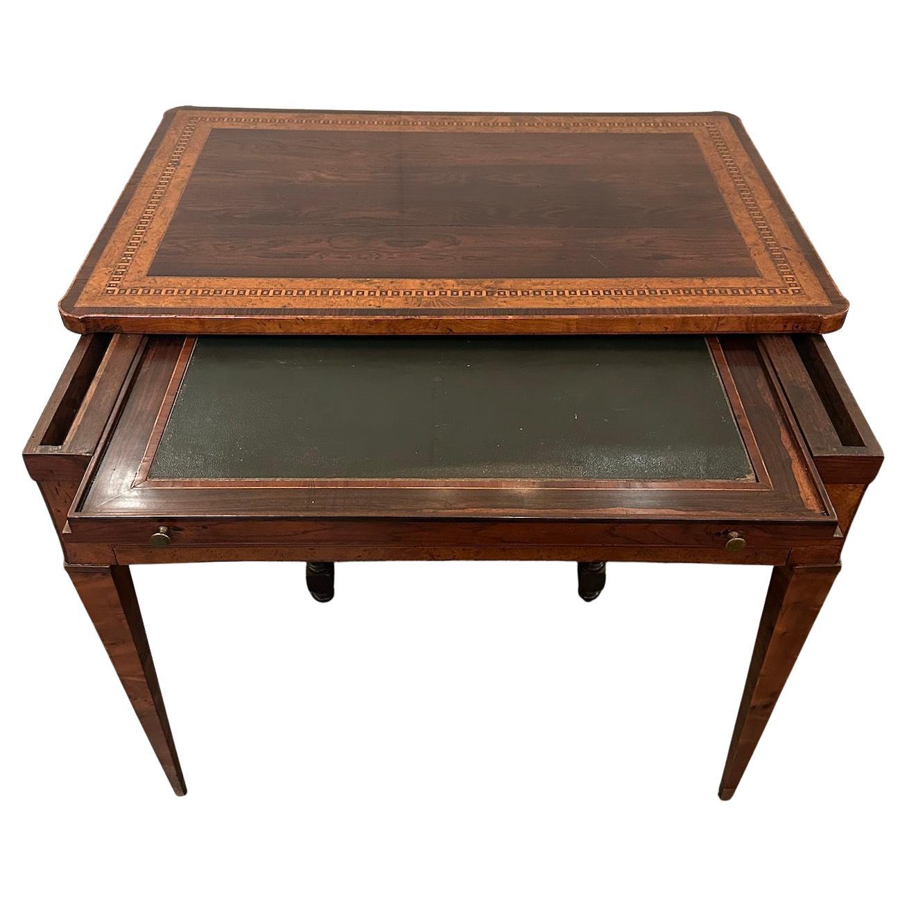 Walnut and Olive Wood Writing Table