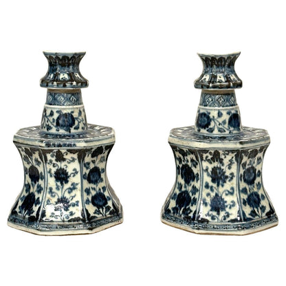 Pair Chinese Export Porcelain Candlesticks for Persian Market